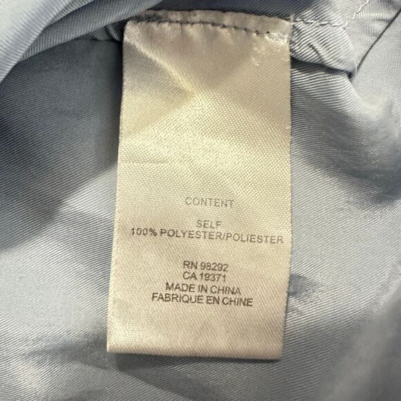 Tibi Ruffle Hem Jumpsuit Womens 2 Blue Gray Twill Wide Leg Sleeveless V-Neck RTR - Picture 4 of 6